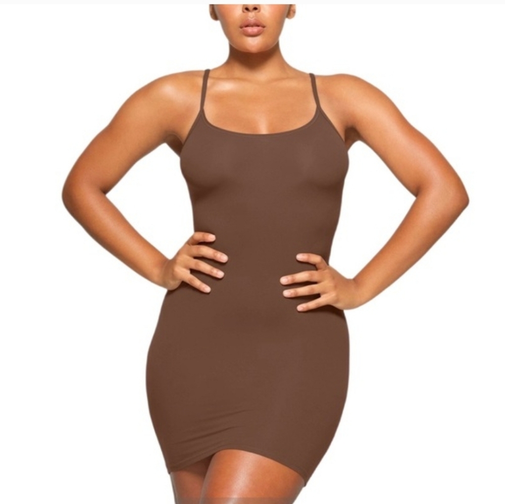 NWT Skims Fits Everybody Slip Dress M Oxide Scoop Neck
